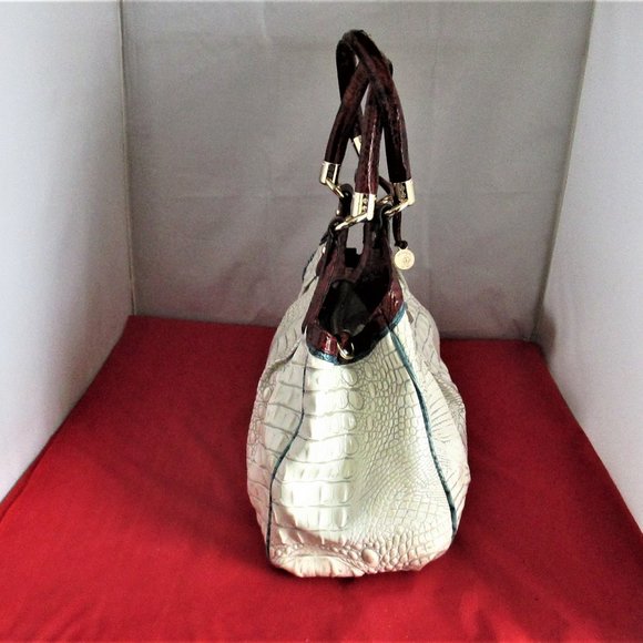 Brahmin Elisa Pearl Presley Embossed Leather Satchel - Picture 12 of 16